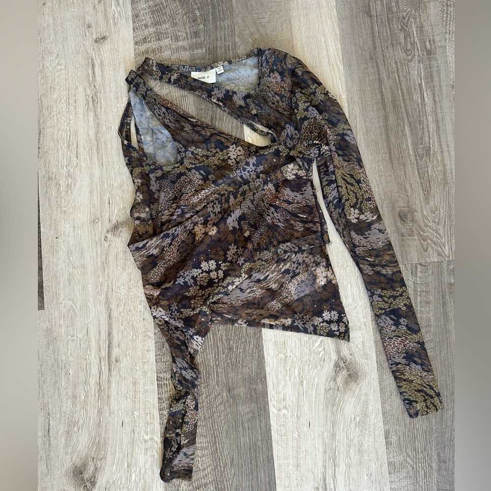 One Sleeve Floral Shirt
